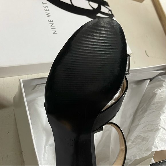 Nine West Black Strap Heels Size 8 - Picture 5 of 8
